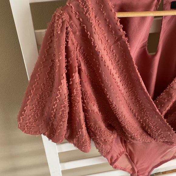 Lulu's Pink Textured Bodysuit - Picture 6 of 14